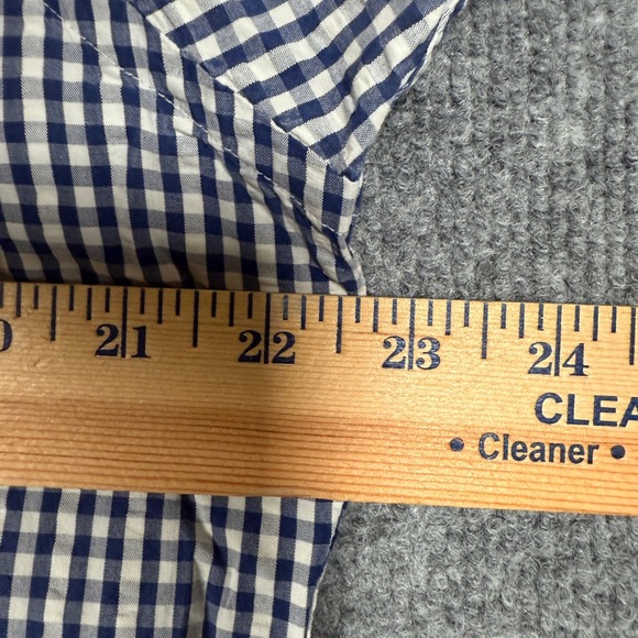 Brooks Brothers Mens Size Large Polo Shirt Gray White Cotton Gingham Seersucker - Picture 7 of 7